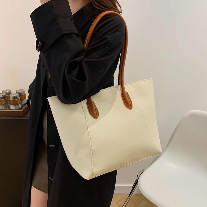 Retro casual large-capacity women's simple and elegant commuting bag, women's single-shoulder underarm bag tote bag