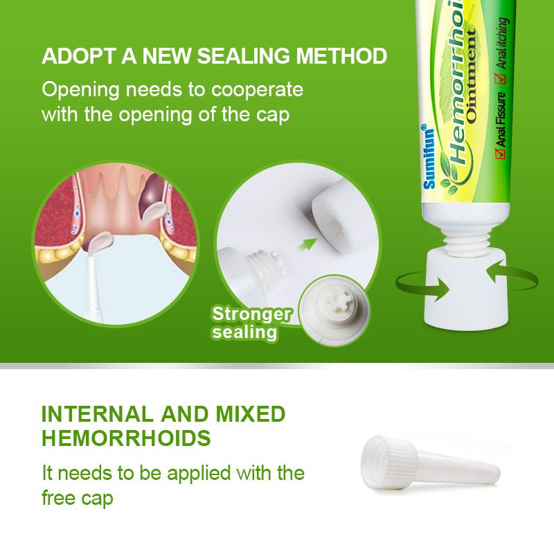 Sumifun Hemorrhoid Care Cream, Natural Herbal Piles Ointment, External & Internal Hemorrhoid Treatment with Applicator, Soothes Pain, Itching, Swelling & Anal Fissure
