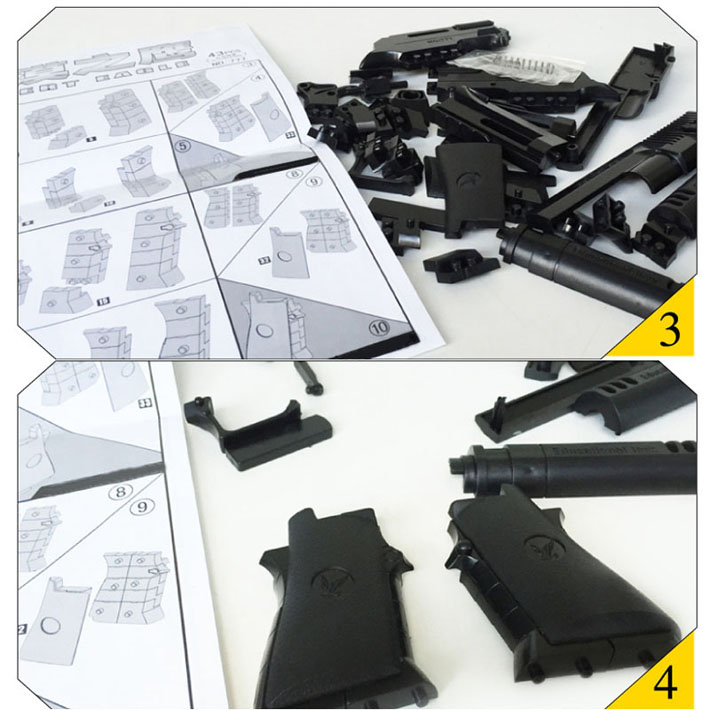 New Assembly Toy Gun Building Blocks Pistol Rifle DIY 3D Miniature Model Plastic Gift for Boy Kids