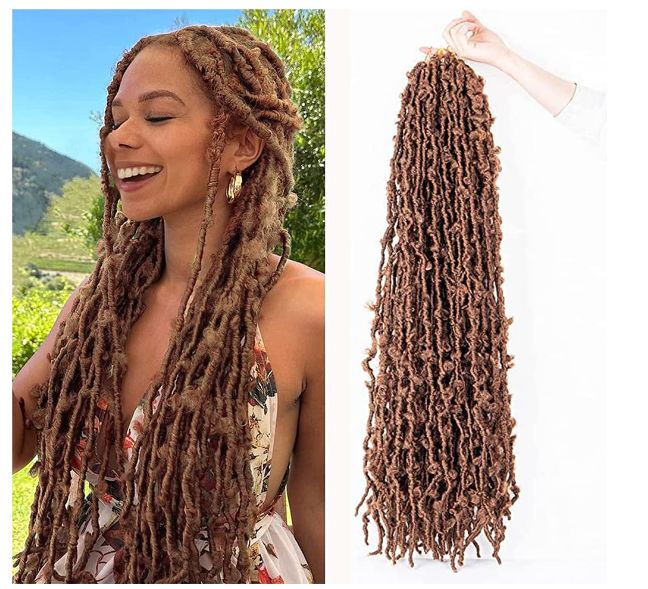 Obaasima Strands Butterfly Locs Crochet Hair Pre Looped Light Weight & Soft Distressed Locs Faux Crochet Braids Natural Hair for Black Women (T30#)