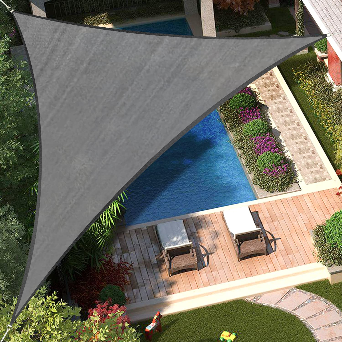 Sun Shade Sail Rectangle Canopy, UV Block Sunshade Awning for Outdoor Backyard Garden Deck Lawn Patio Covers