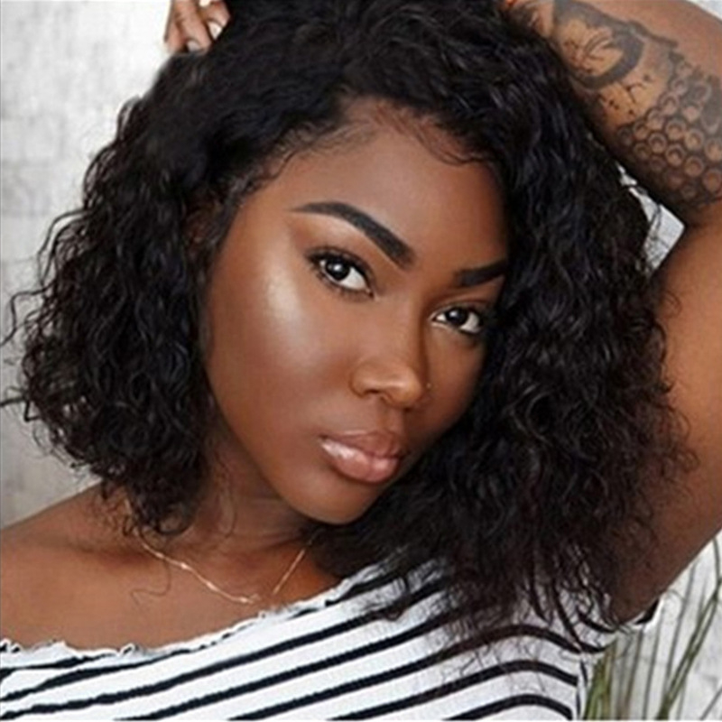 Black short curly wig CRRshop free shipping hot sale new fashion trend female beauty hair dressing women's wig head cover short wig small curl wig wavy fluffy wig