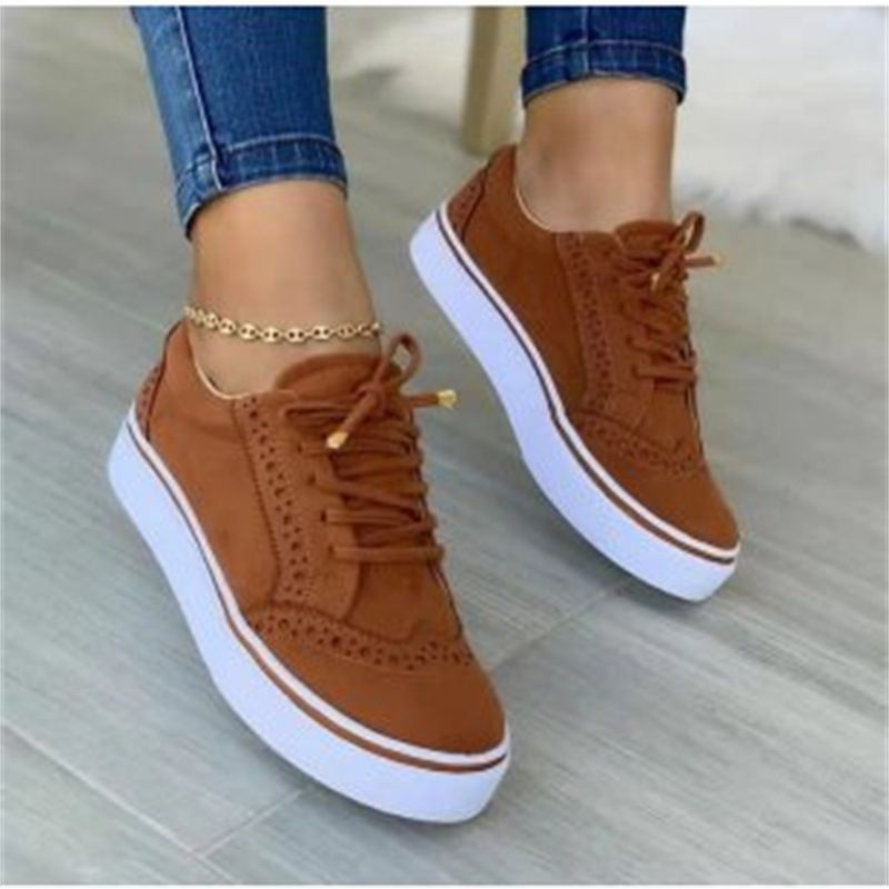 Large size 2024 spring/summer new lace-up single shoes comfortable casual women's shoes round head flat solid color single shoes women 95285