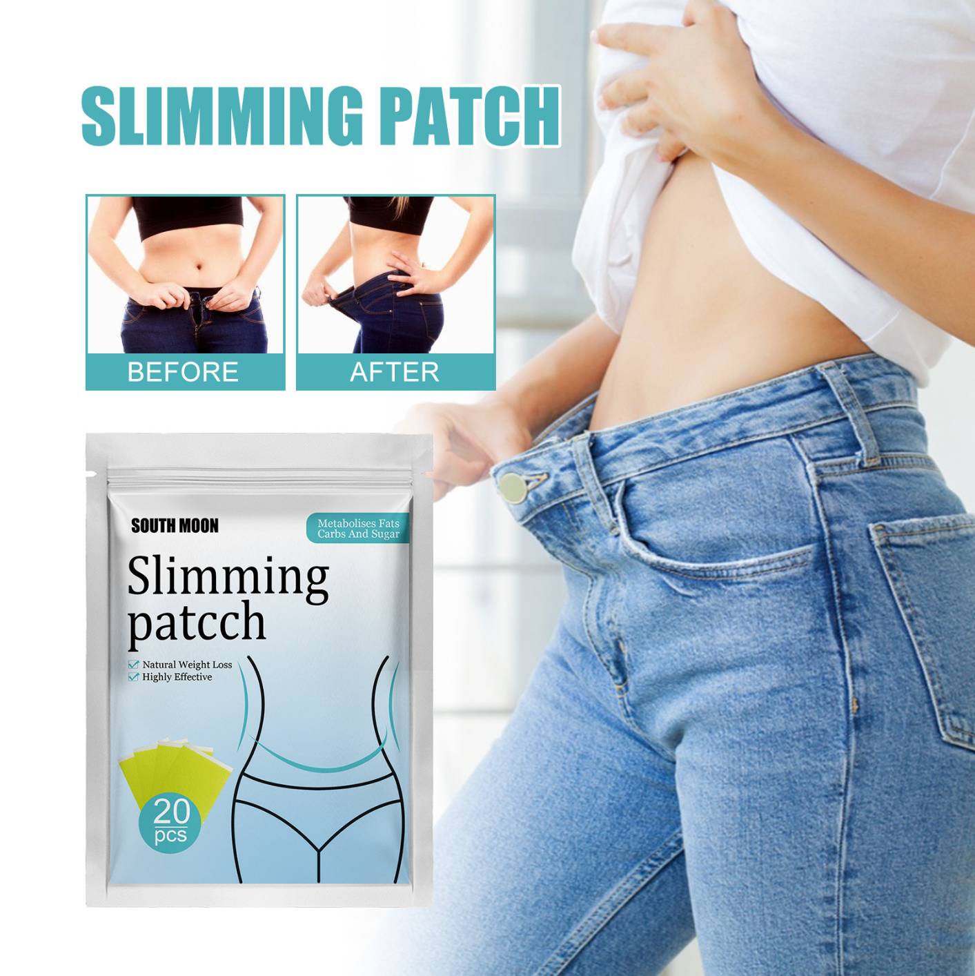 South moon Belly Slimming Patch Fast Burning Fat Lose Weight Detox Abdominal Navel Sticker Dampness-Evil Removal Improve Stomach Tool