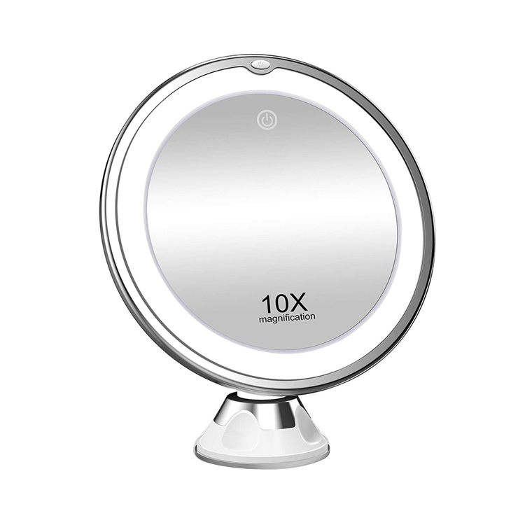 10X Magnifying Makeup Mirror with Lights, 360 Degree Rotation, Battery for Power, Portable , Good for Tabletop, Bathroom, Traveling