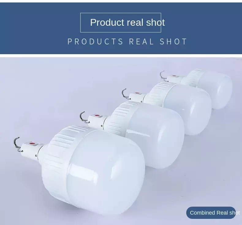100W Waterproof Rechargeable LED Night Light Bulb Emergency Outdoor BBQ Hanging Lights