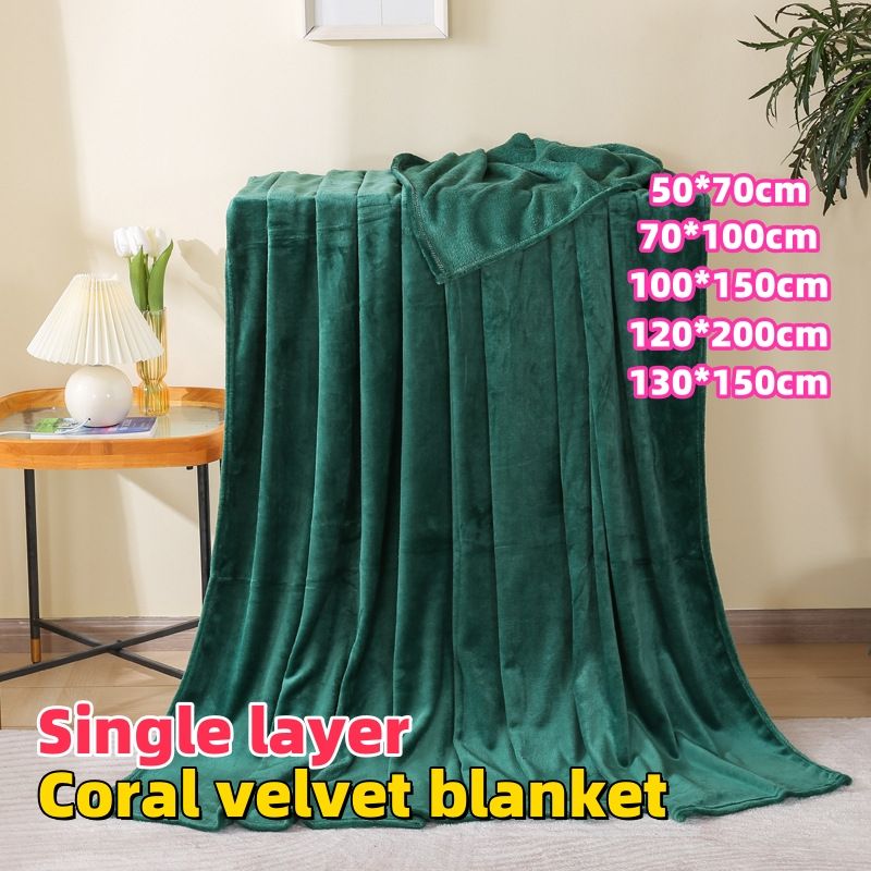 50*70cm，70*100cm,100*150cm,120*200cm,130*150cm Coral velvet blanket CRRSHOP home bed blue green brown dark grey red black yellow