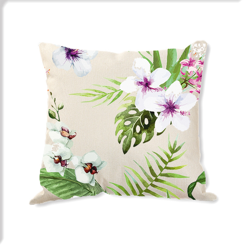 tropical leaf cactus monster cushion cover 45*45cm linen throw pillow sofa home decoration decorative decorative pillowcase