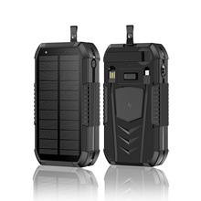 40000 mAh solar powered hand crank charger with built-in cable wireless charging PD 22.5W fast charging mobile power bank
