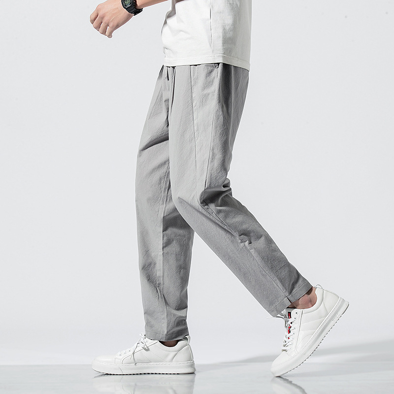 New Chinese style foreign trade autumn cotton linen pants men's retro plus size loose Harlan pants