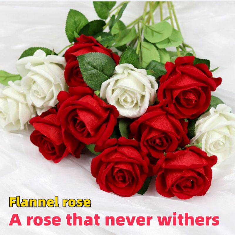 Velvet Rose, Simulation Flower, Rose, Valentine's Day, Fake Flower CRRSHOP Home Wedding Decoration Flower,Festival Decor ,Flannel rose