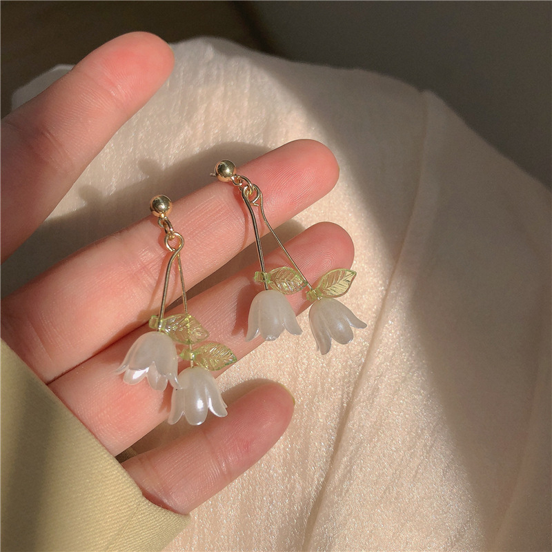 Women Simple Lily of the Valley Pendant Earring Jewelry Gift
