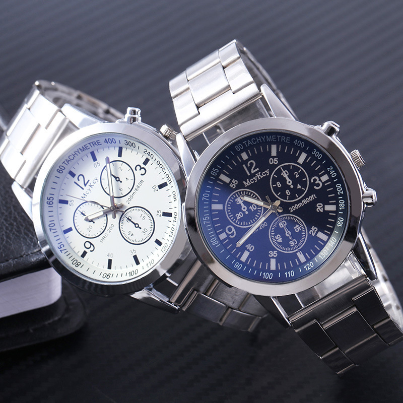 28040# Mens Watches Fashion Casual Chronograph Business Dress Quartz Stainless Steel Wrist Watch