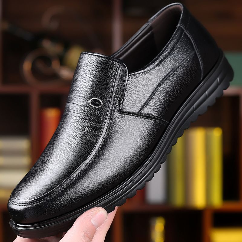 【Genuine Cow Leather】Men Classic Leather Shoes For Wedding Business Man Loafers Male Business Dress Footwears Of Black Brown