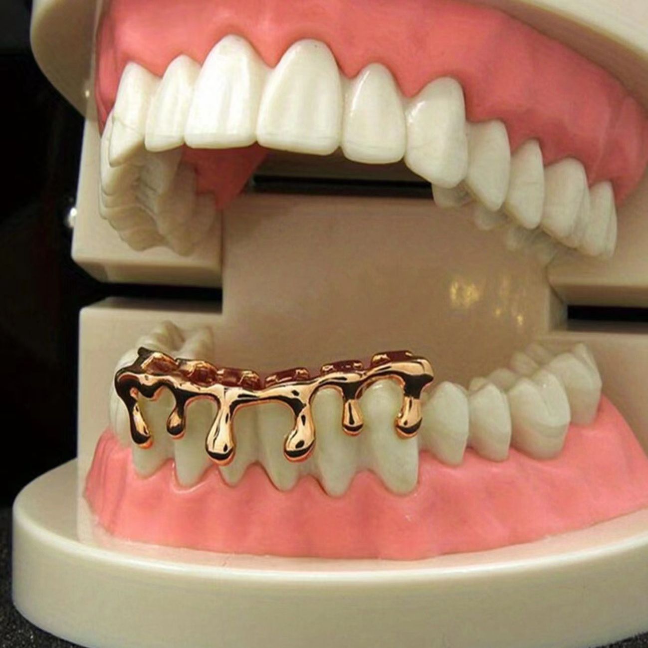 Water drop shape lower teeth hip hop six teeth eight teeth braces gold plated / silver plated / rose gold tooth decoration new grillz Tooth Grillz hip-hop teeth grillz