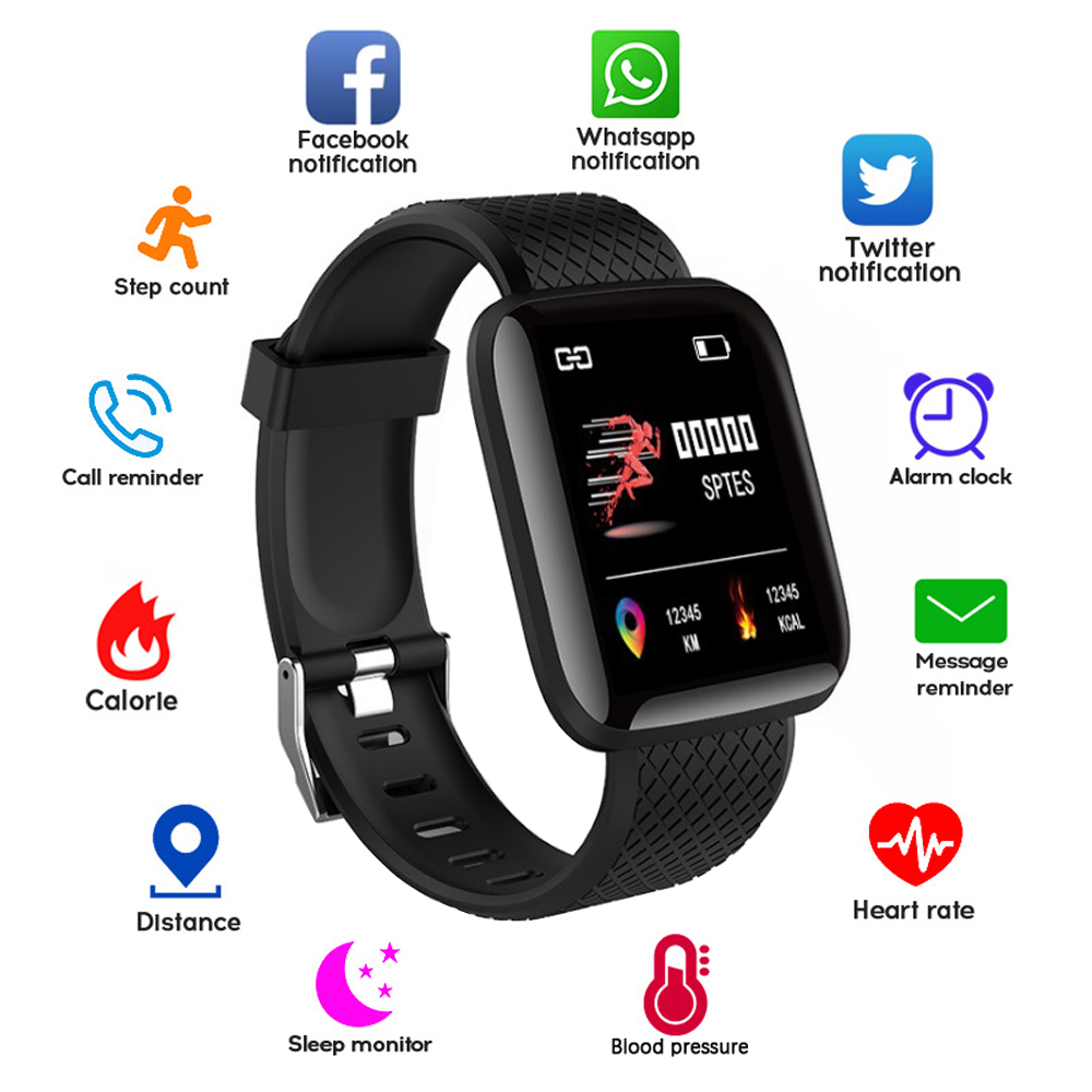 116 PLUS Sport Fitness Pedometer Color Screen Smart Bracelet Wristband Walk Step Counters Smart Band Men Women D13 Sport Watches