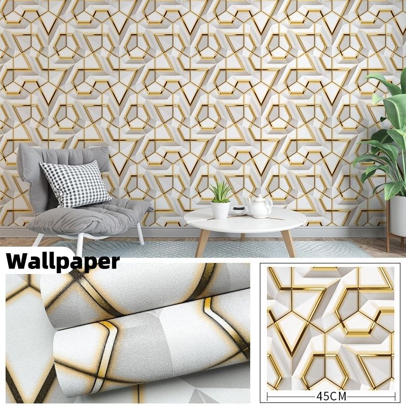 Wall renovation 45*1000cm,45*200cm,45*500cm self-adhesive wallpaper, 3D geometric wallpaper 