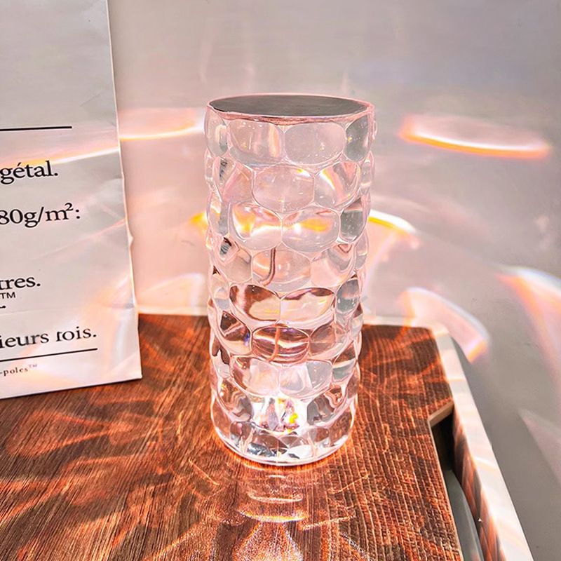 USB rechargeable water drop shape crystal table lamp bedroom dining table touch acrylic warm romantic atmosphere night light