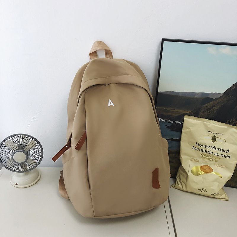 Solid Color Large Capacity Laptop Backpack for Men Women, College Student School Bag, Simple Travel Rucksack