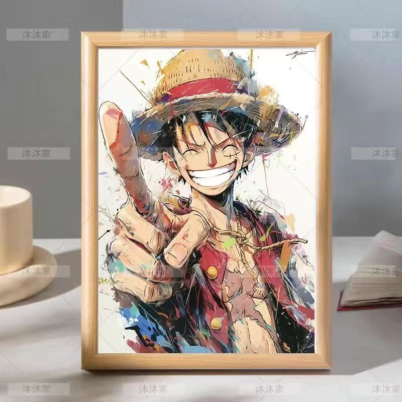 One Piece photo frame One Piece Luffy Handmade two-dimensional photo frame Japanese Zoro hand-painted friend giftLuffy9