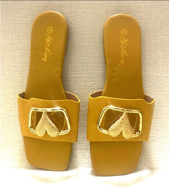 women's shoe golden love crown decorative flat-bottom sandals wearing comfortable versatile sandals