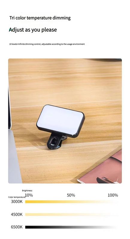 Mobile phone, computer, tablet, video conference, fill light, live stream, selfie, photo clip, dual color warm light
