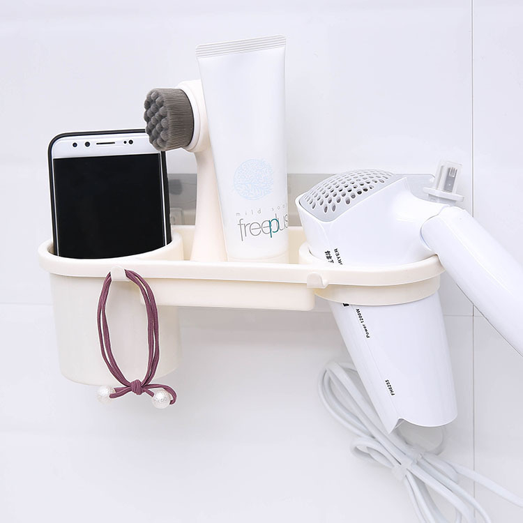 Home Daily Supplies Storage Storage Rack Towel Rack Original Design Bathroom Wall-mounted Towel Rack Household Non-perforated Bathroom Hair Dryer Storage Rack Non-marking Sticky Hair Dryer Rack Strong Bathroom Non-perforated Shelf Bathroom Hair Dryer Rack Storage Rack