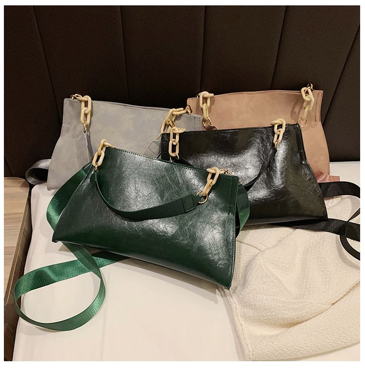 2024 new simple solid color shoulder bag sense Tote bag large bag casual shoulder bag 1108