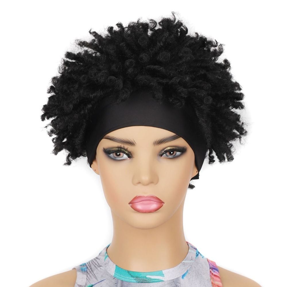 TopKiss Cool Ice Silk Wig Headgear for Women - Generous Curly Style with Headband
