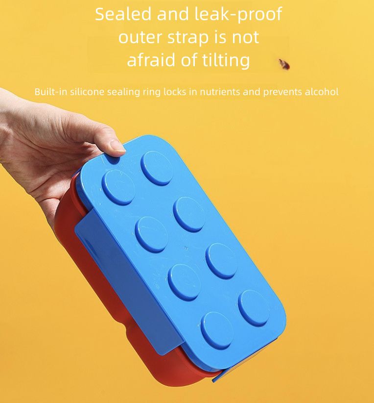 Building Block Lunch Box Picnic Box Children's Salad Box Lunch Box Fruit Box Microwave Heating Kitchen Dining Storage Travel To-Go Food Containers
