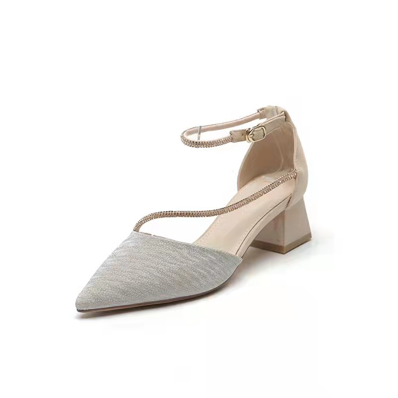 Heels Wedding Shoes Bridal Pointed Clear Heels Sandals Ladies Rhinestone Shoes for Women