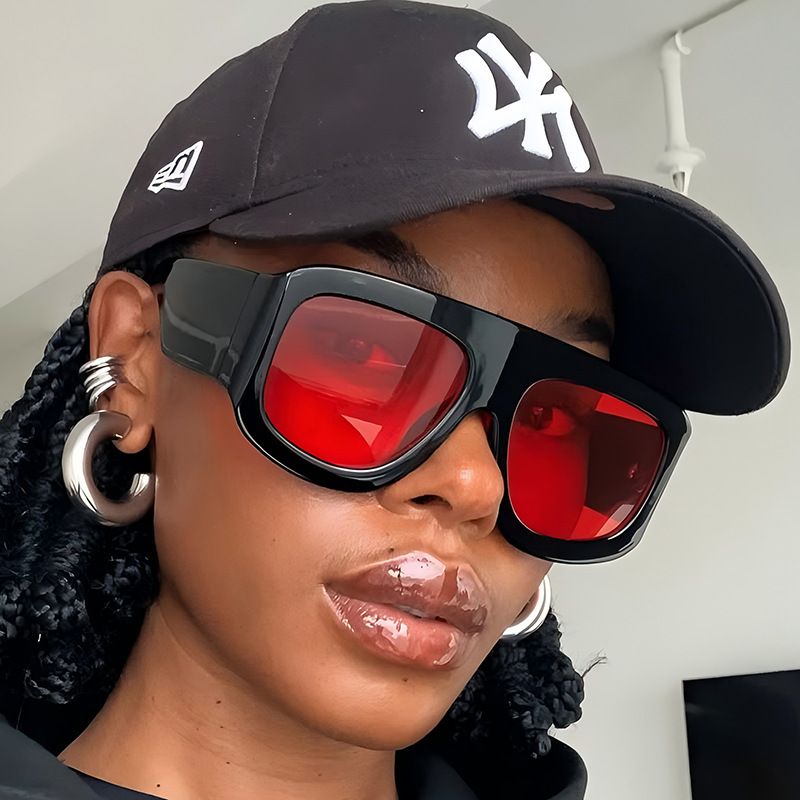 New Arrival European American Trendy Square Large‑Frame Sunglasses, Stylish Personalized UV‑Protection Sun Glasses, Fashion Oversized Shades for Summer Outdoor Travel, Beach and Daily Matching