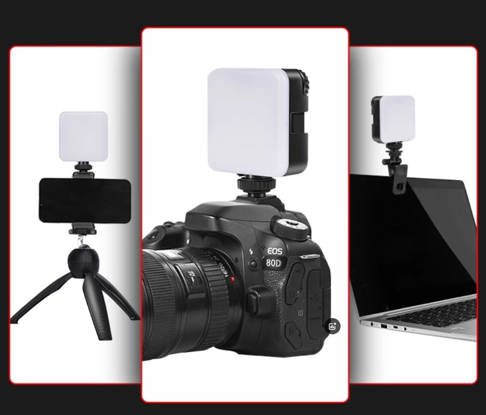 RGB LED Video Lights with clip Photography Selfie- Camera flashlights photo
