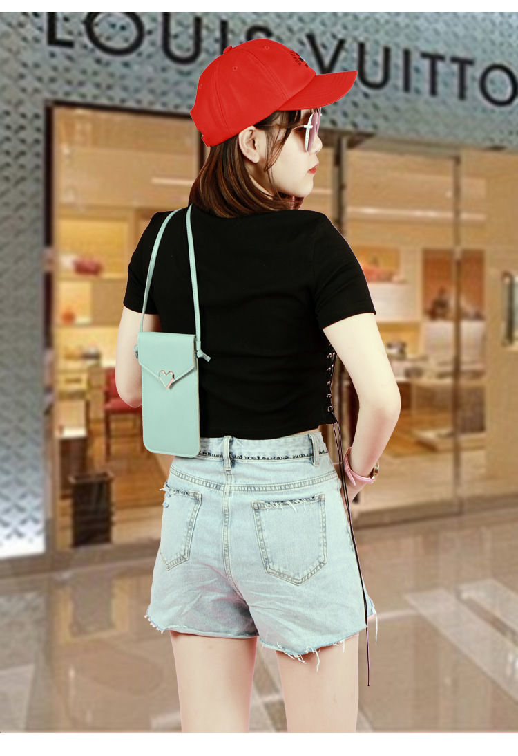 Women's black blue gray small bags CRRshop free shipping female new fashion trend Mobile Phone Bag Women's Fashion Mini Versatile Student Crossbody Bag Women's Bag Cover Lightweight Dual Purpose Mobile Phone Case ladies leather latch vertical square shape bag