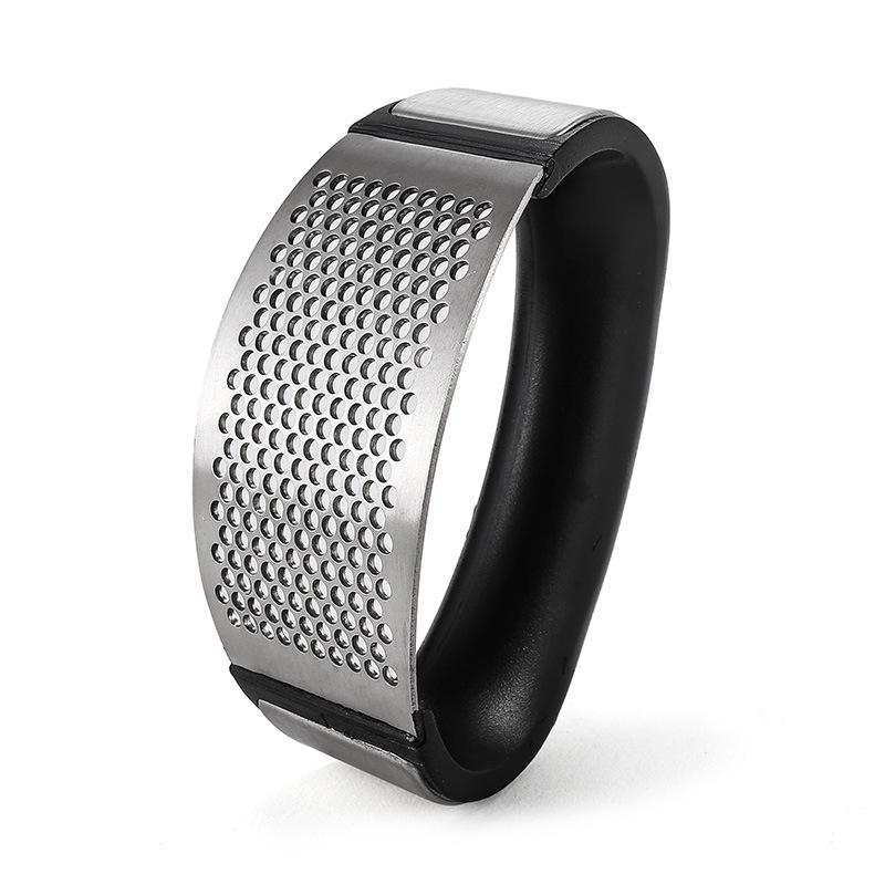 Garlic Crusher Mincer 304 Stainless Steel Mesh Garlic Pounding Tool with Sturdy Handle Manual Garlic Ginger Crusher Rust Proof Garlic Mincer Tool for Kitchen