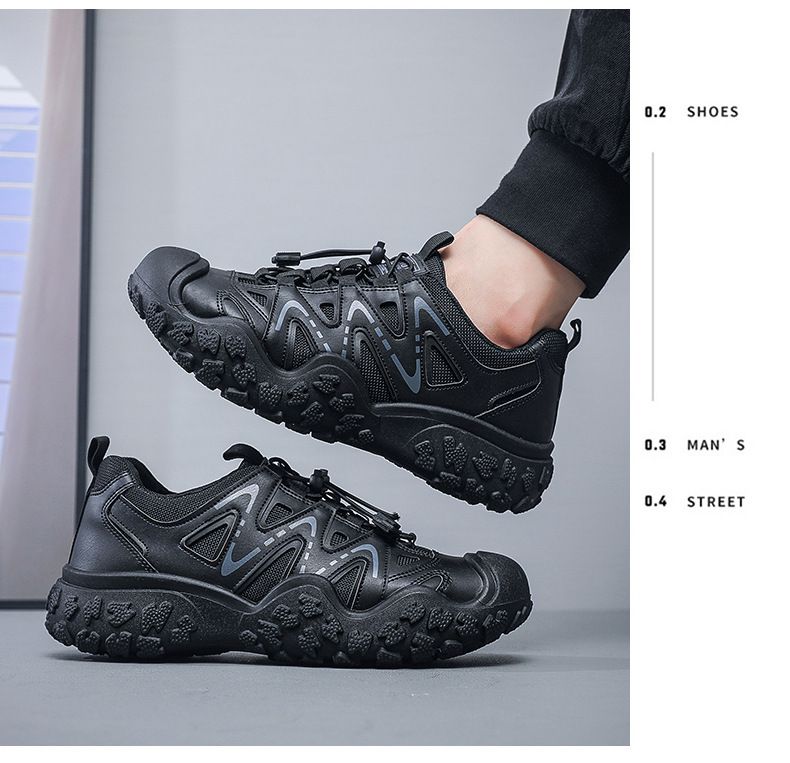 2024 autumn new men's shoes Korean version of fashion shoes Pop shoes casual shoes outdoor mountaineering men's sports shoes 075