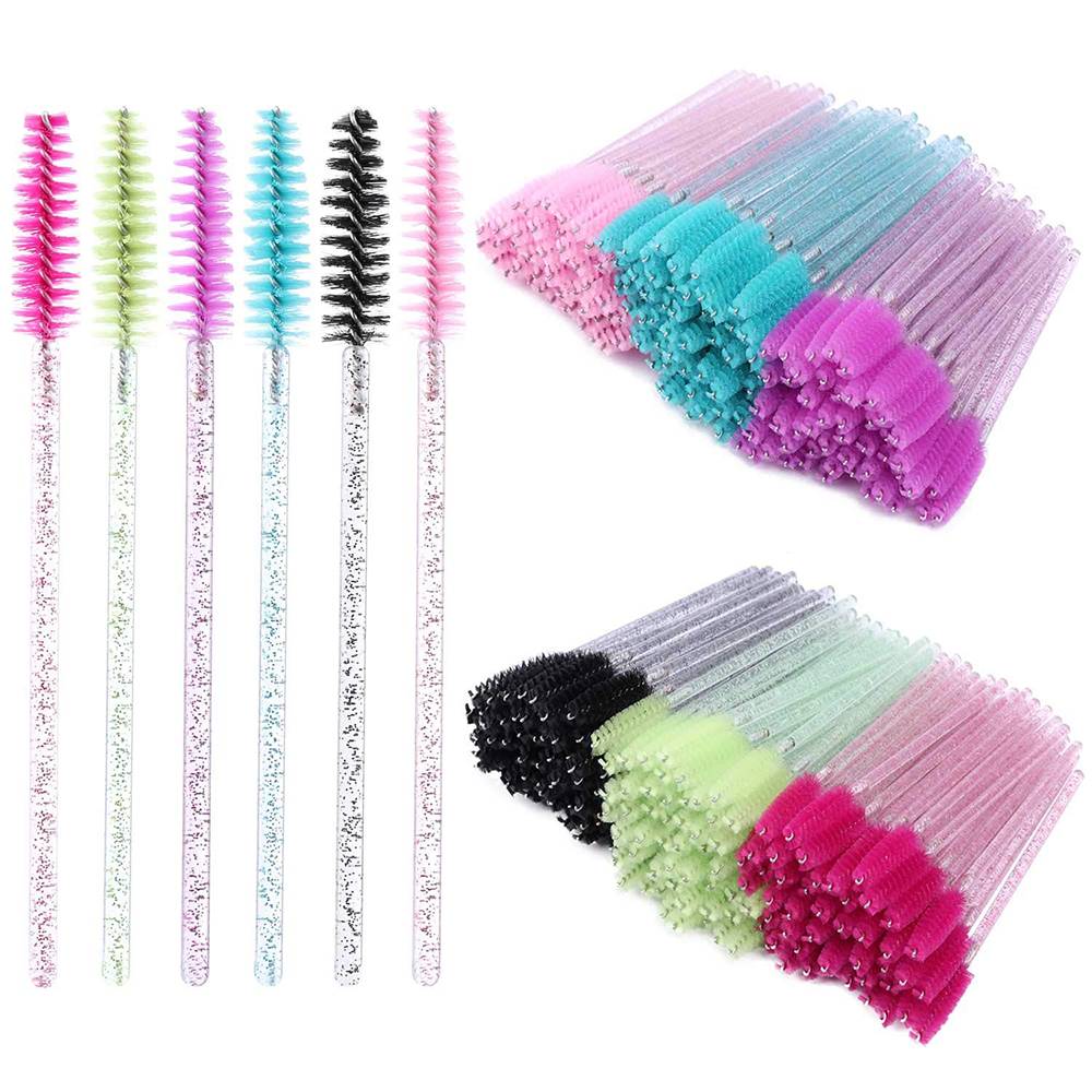 300 Disposable Mascara Wands Eyelash Brush Spoolies for Eye Lash Extension, Eyebrow and Makeup Crystal