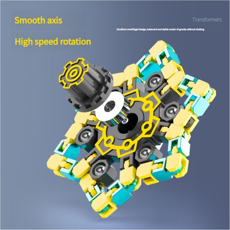 Fidget gyroscope toys luminous deformation changeable mechanical finger gyroscope decompression artifact children's spinning fun boy