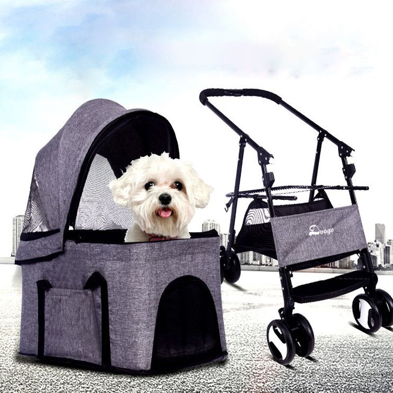 Pet Cart Foreign Trade Dog Cart Separable Foldable Lightweight Material Small and Medium Teddy Dog and Cat Cart