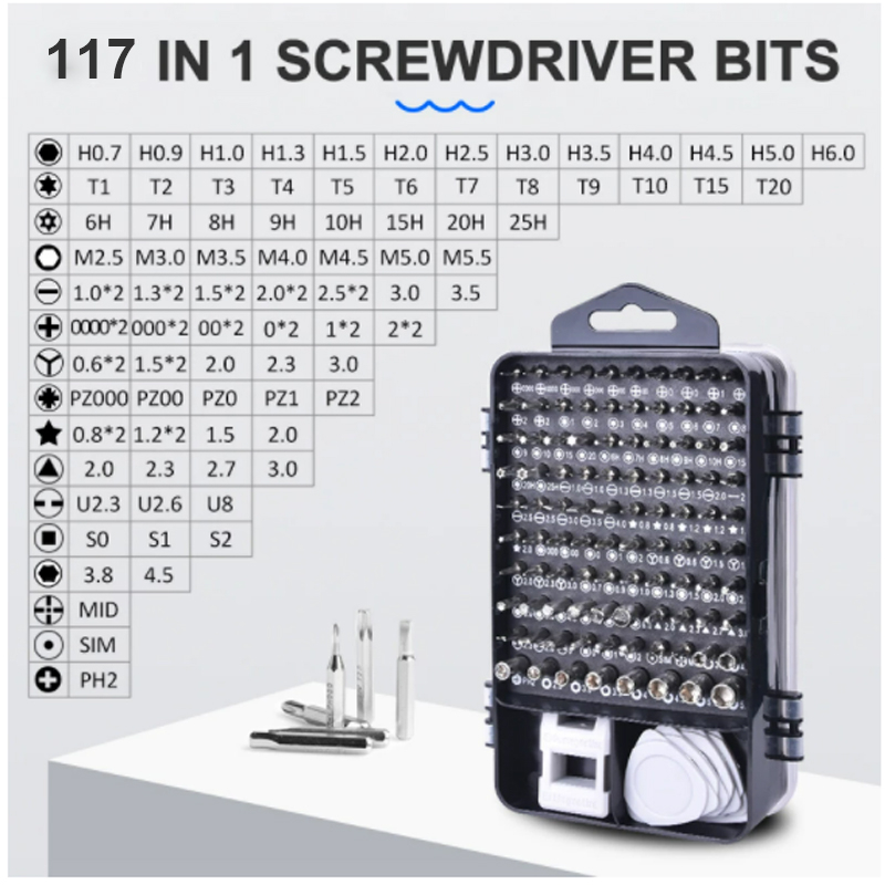 Tools power 117 in 1 Screwdriver Set of Screw Driver Bit Set Multi-function Precision Mobile Phone Repair Hand Tool Torx Hex