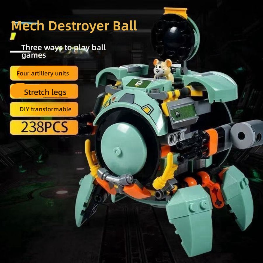  Wrecking Ball Overwatch LEGO Style Building Kit with Dust Cover & LED Lights