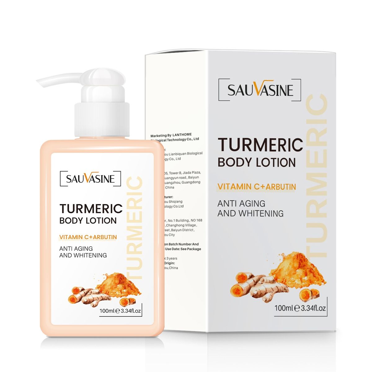 SAUVASINE Turmeric Body lotion brightens the skin and gently brightens the body