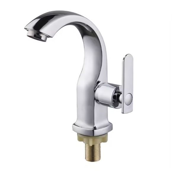  Chrome Plated Durable Antirust Washbasin Faucet - Classic Style - Polished Single Hole