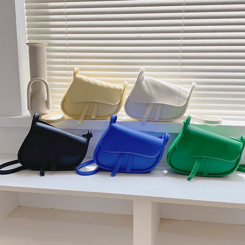 369-37041 New Fashion Saddle Women Bag One Shoulder Bags Blue Green Casual Hasp PU Handbags Women Handbags for Designer Bag