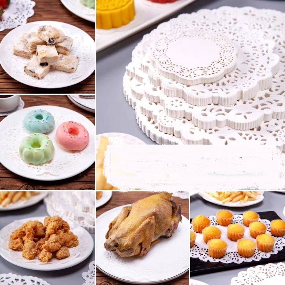 Kitchen frying food special flower bottom paper absorbent paper baking cake pizza snacks round household lace paper pad