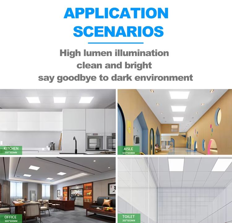 AUNONT Recessed Panel Aluminum Bucket Light Ceiling Flat Panel Light 300*600 Square LED Recessed Kitchen Light Bathroom Integrated Ceiling Light 300*300 Panel Light Ultra-thin Purification Light led Bucket Flat Panel Light Suitable for Kitchen Bathroom Office Balcony etc.
