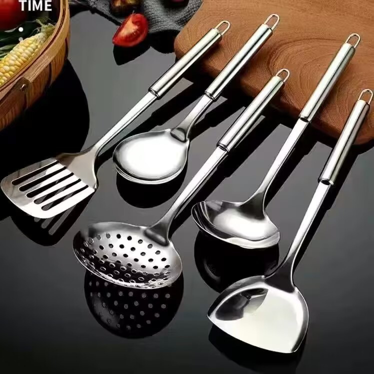 Stainless Steel Soup Spoon, Frying Spoon, Frying Spoon, Fondue Spoon, Kitchenware Set Cooking Kitchen Tools 