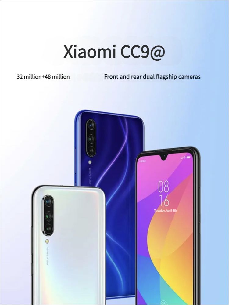 MIUI/Xiaomi Xiaomi CC9 Snapdragon 710 Processor 6.39 Screen Fingerprint Face Recognition NFC Phone Used