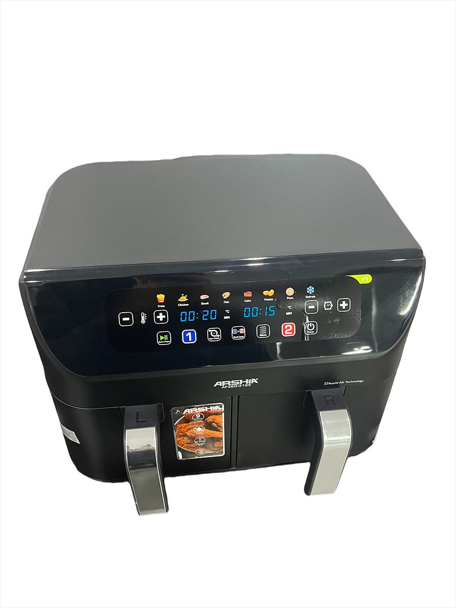 Air Fryer, Thermometer, Roast, Bake, Air Fry, Crisps, Broil, Reheats, Keep Warm, 10-in-1, Fries, Frozen Food, Veggies, and Meat, Quick Meals, Healthy Meals, Less OilBlack