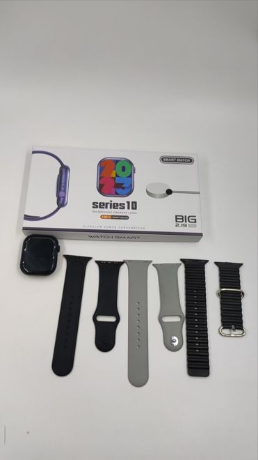 Series 10 Smart Watch 3+1 Set. It has high-precision heart rate and blood pressure detection functions, the Dynamic Island feature, Bluetooth calling function, the ability to record steps during exercise, information reminder function, and is a multi-functional smart watch.